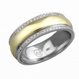 Обручальные кольца из комбинированного золота 585 пробы с Бриллиантом 01О660461Ж