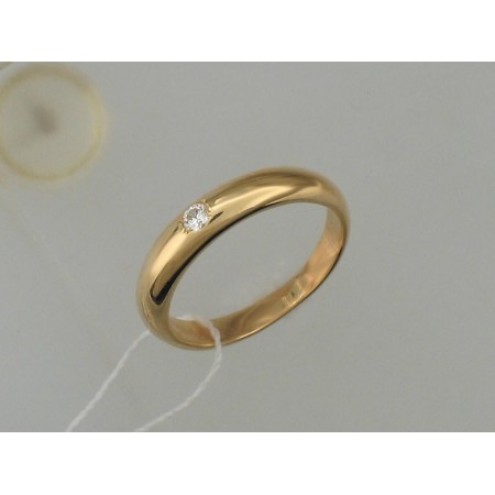 Кольцо из желтого золота 585 пробы с Фианитом 01К130021