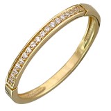 Кольцо из комбинированного золота 585 пробы с Фианитом 01К167635Ж