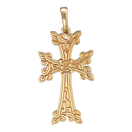 Крест из желтого золота 585 пробы 01Р030785