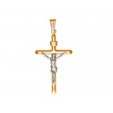Крест из комбинированного золота 585 пробы 01Р060449