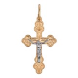 Крест из комбинированного золота 585 пробы 01Р060529