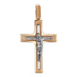 Крест из комбинированного золота 585 пробы 01Р060629