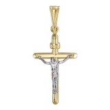 Крест из комбинированного золота 585 пробы 01Р060657Ж