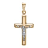 Крест из комбинированного золота 585 пробы 01Р060717
