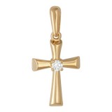 Крест из красного золота 585 пробы с Фианитом 01Р110670