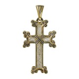 Крест из желтого золота 750 пробы с Бриллиантом 01Р640911