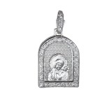 Иконка мощевик из серебра 925 с Фианитом 01П152050